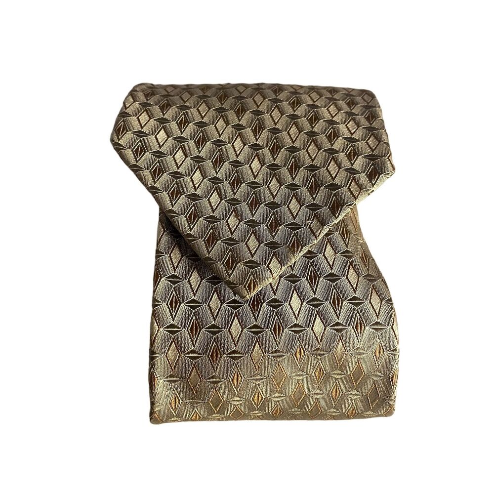 #7888 Joseph & Feiss International Silver and Gold Mens Necktie